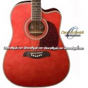 OSCAR SCHMIDT by Washburn Dreadnought Acoustic-Electric Guitar - Trans Red