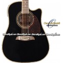 OSCAR SCHMIDT by Washburn Dreadnought Acoustic-Electric Guitar - Black