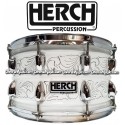 HERCH Snare 14x8 White Engraved 10-Lugs