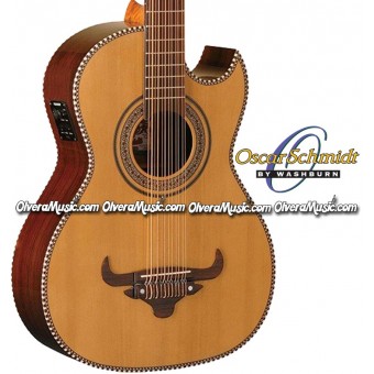 OSCAR SCHMIDT by Washburn Acoustic/Electric Traditional Bajo Sexto - Natural