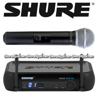 SHURE Micrófono Vocal Inalámbrico de Mano - Sistema Vocal PG58 Digital