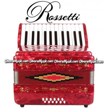 ROSSETTI Piano Accordion 12-Bass / 25-Key - Red