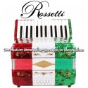 ROSSETTI Piano Accordion 12-Bass / 25-Key - Tri-Color Red-White-Green