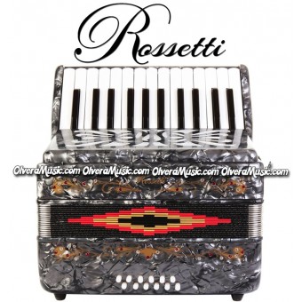 ROSSETTI Piano Accordion 12-Bass / 25-Key - Grey