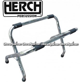 HERCH Reinforced Bass Drum Stand - Chrome w/Engraving (20X24)