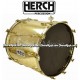 Herch 20x22 Turbo Bass Drum Gold Color Aztec Sun Design w/Engraving