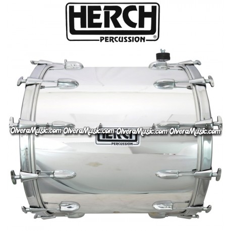 Herch 20x24 Bass Drum Solid Chrome Color 10-Lugs