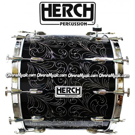 Herch 20x24 Bass Drum Turbo Black/Chrome Color Combination 10-Lug