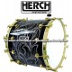 Herch 20x24 Bass Drum Aztec Sun Design Black w/Engraving 10-Lug