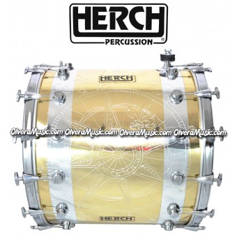 Herch 20x24 Bass Drum Ying-Yang Sun Design w/Engraving 10-Lug