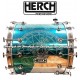 Herch 20x24 Bass Drum Compass Design Turquoise Color w/Engraving