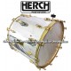 Herch 20x24 Bass Drum Chrome Color w/Aztec Sun Design w/Gold Color Hardware 12-Lug