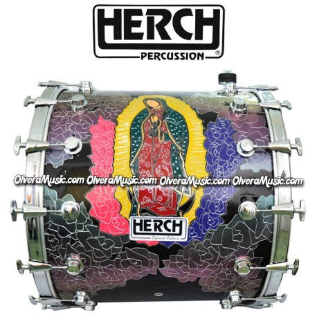 Herch 20x24 Tambora Diseño De La Virgen "Edición Especial" 12-Afinadores