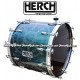 HERCH 22x24 Bass Drum Gold Color/Chrome Strips w/Engraving 14-Lug