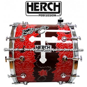 (38) HERCH Bass Drum 20x24 Special Edition "EH" 10-Lug - Red