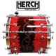 (38) HERCH Bass Drum 20x24 Special Edition "EH" 10-Lug - Red