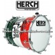 HERCH Bass Drum 20x24 Engraved Eagle Design 12-Lug - Tricolor