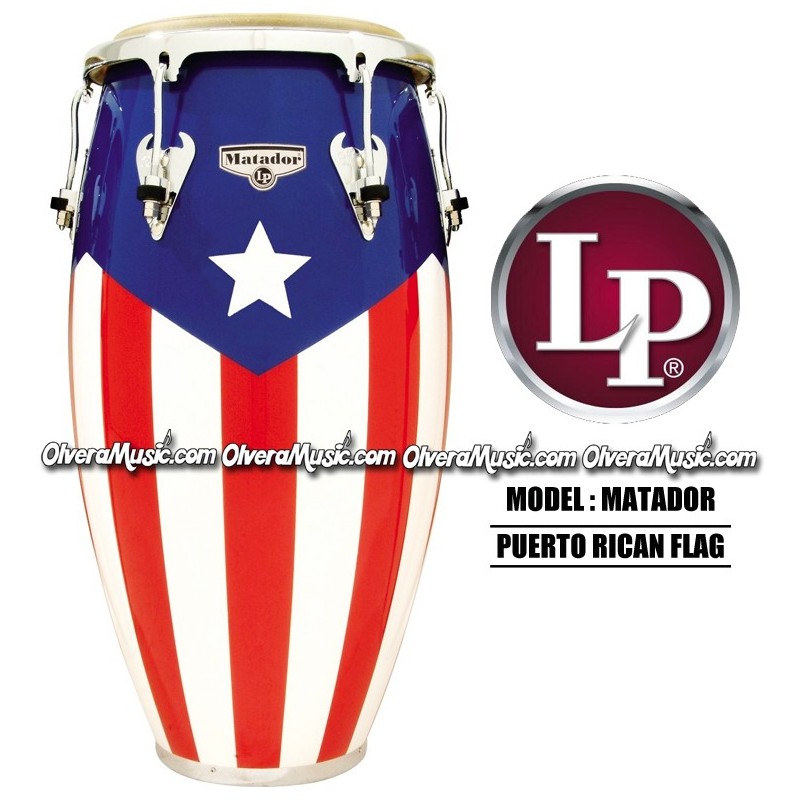 LP Matador Puerto Rican Flag Wood Congas - Olvera Music
