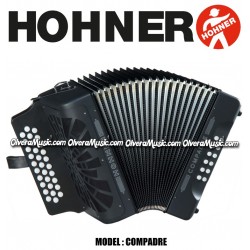 HOHNER Compadre Acordeon de Botones - Negro - Olvera Music