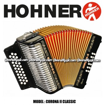 HOHNER Corona II Classic Acordeón de Botón - Negro