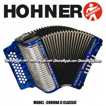 HOHNER Corona II Classic Button Accordion - Pearl Dark Blue