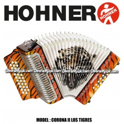 HOHNER Corona II Serie Los Tigres Acordeón de Boton - Anaranjado