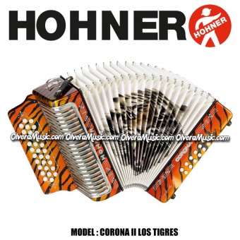 HOHNER Corona II Los Tigres Series Button Accordion - Orange