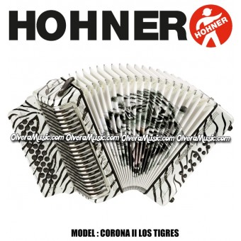 HOHNER Corona II Serie Los Tigres Del Norte Acordeón de Boton - Blanco