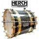 HERCH 22x24 Bass Drum Black w/Engraving Aztec Sun 14-Lug