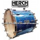 HERCH 20x24 Bass Drum Blue Lace Design w/Engraving 12-Lug 