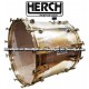 HERCH Bass Drum 20x24 Gold Color Double Chrome Stripes Engraved 12-Lug