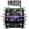 HERCH Bass Drum 20x24 Chameleon Color w/Cobra Engraving 14-Lug