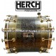 HERCH Bass Drum 22x24 Antique Brown w/Black Engraved 14-Lug