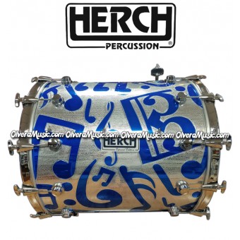 HERCH Bass Drum 24x24 Chrome w/Music Note Design 12-Lug