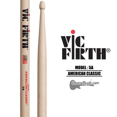 Vic Firth (5AW) American Classic Wood Tip Drumsticks