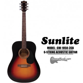 SUNLITE Full Sized Acoustic Guitar 6 String - Tobacco Sunburst