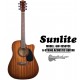 SUNLITE Full Sized Acoustic Guitar 6 String Cutaway w/EQ Slim Body