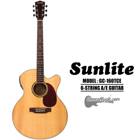 SUNLITE Guitarra Electro/Acustica de 6 Cuerdas c/EQ Cuerpo Delgado