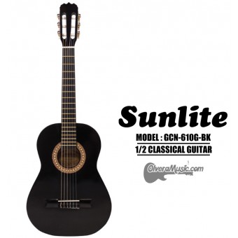 SUNLITE Guitarra Clásica 1/2" de 6 Cuerdas - Negra