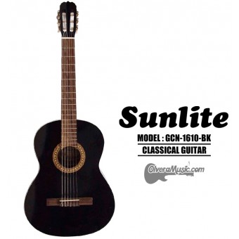SUNLITE Guitarra Clásica de 6 Cuerdas - Negra