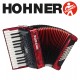 Hohner Bravo II 48 Red Piano Accordion 2-Registers