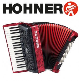 HOHNER Bravo III 96 Piano Accordion 7-Registers - Pearl Red