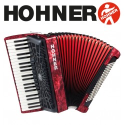 HOHNER Bravo III 120 Piano Accordion 7-Registers - Pearl Red