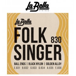 LaBella Folksinger Cuerdas p/Guitarra Clásica - Negras de Nylon