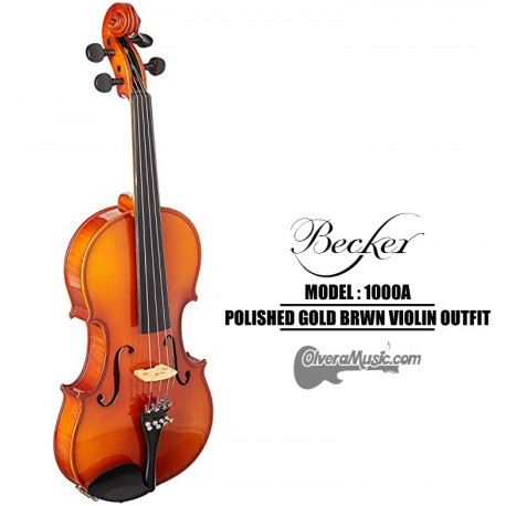 BECKER 1000 Series Polished Gold Brown Violin Outfit