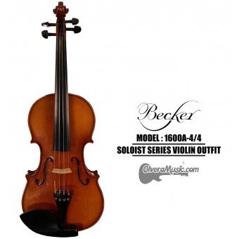 BECKER Soloist Series Rich Red Brown 4/4 Violin Outfit