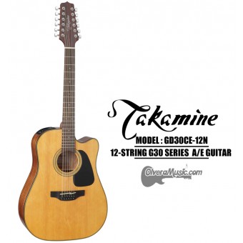 TAKAMINE Series G30 Guitarra Electro/Acustica de 12-Cuerdas - Natural