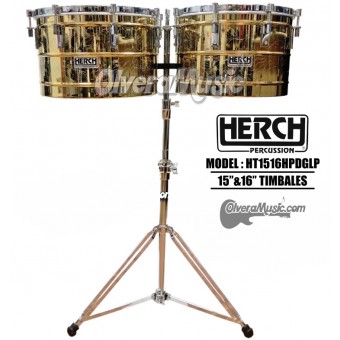 HERCH Timbales 15"&16" Engraved HP Model - Brass Finish