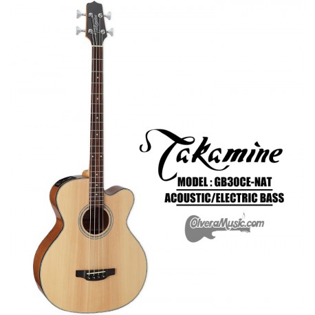 TAKAMINE 4-String Acoustic/Electric Bass - Natural