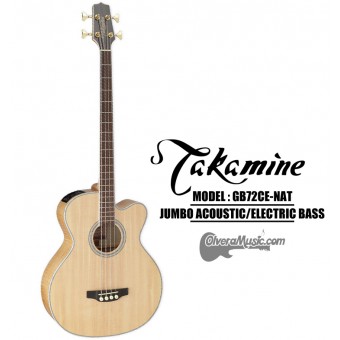 TAKAMINE 4-String Jumbo Acoustic/Electric Bass - Natural